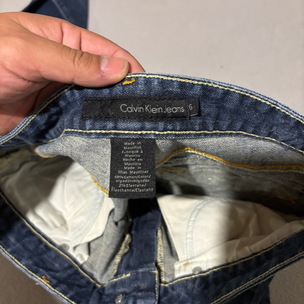 Calvin Klein Jeans Womens Size 6 Blue Flare Leg Low Rise Denim Medium Wash Y2K - Picture 7 of 9